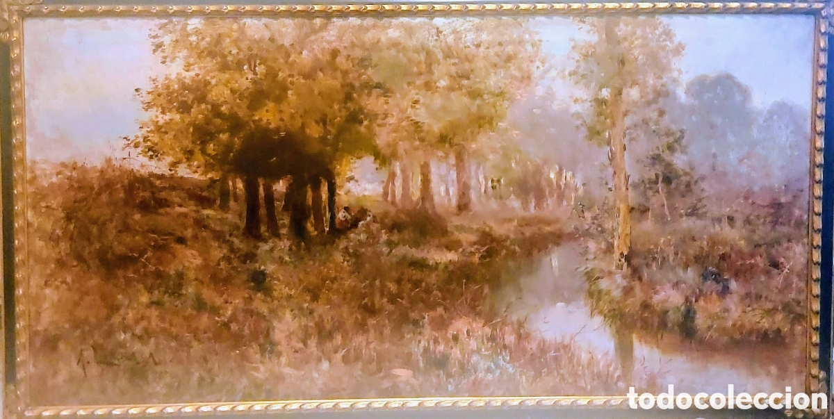 Arte: LARRAGA ANDRES OLEO TELE DE.MUSEO PAISAJE 1.55OX75 MAS MARCO