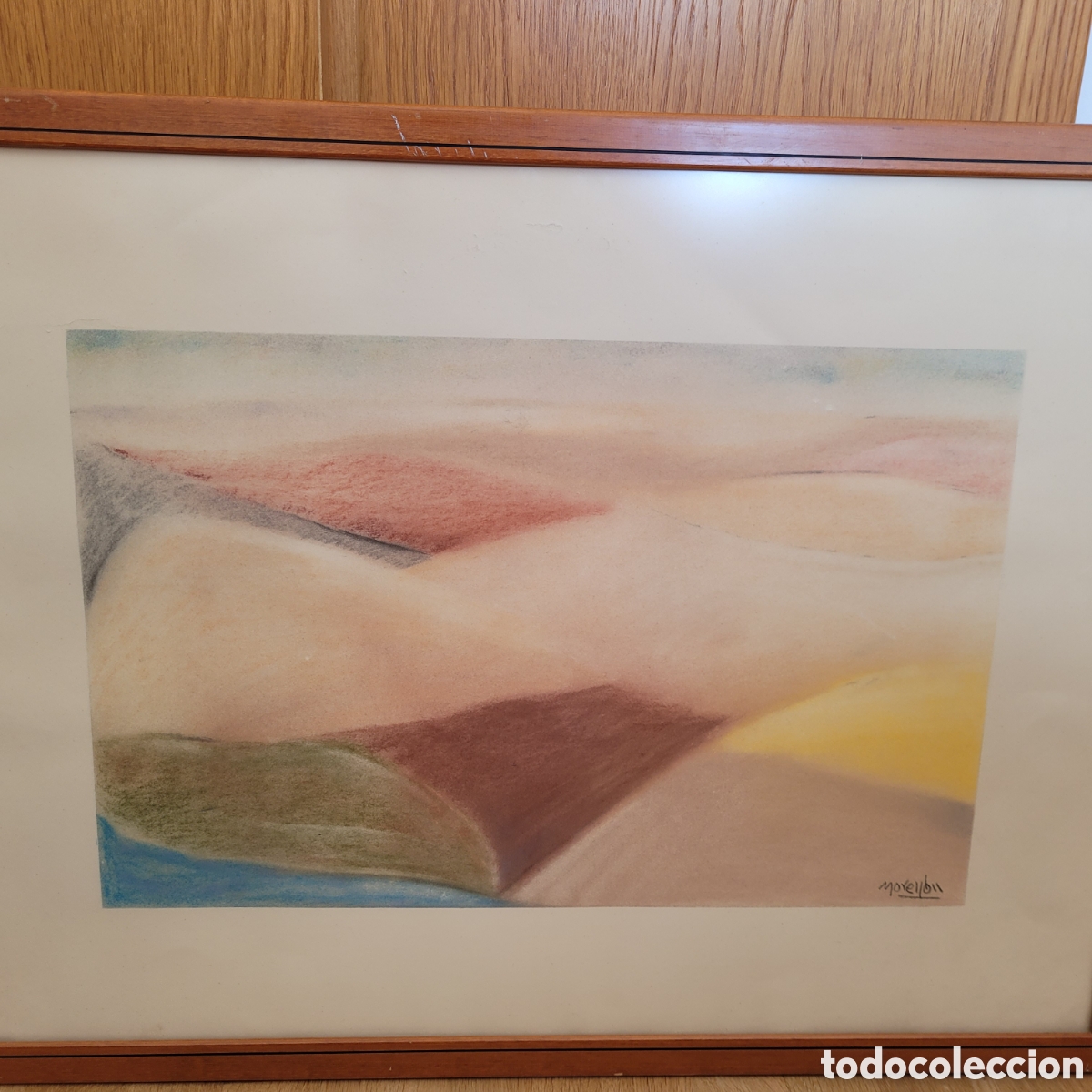 Arte: Cuadro pastel sobre papel paisaje de Jos&eacute; Morell&oacute;n