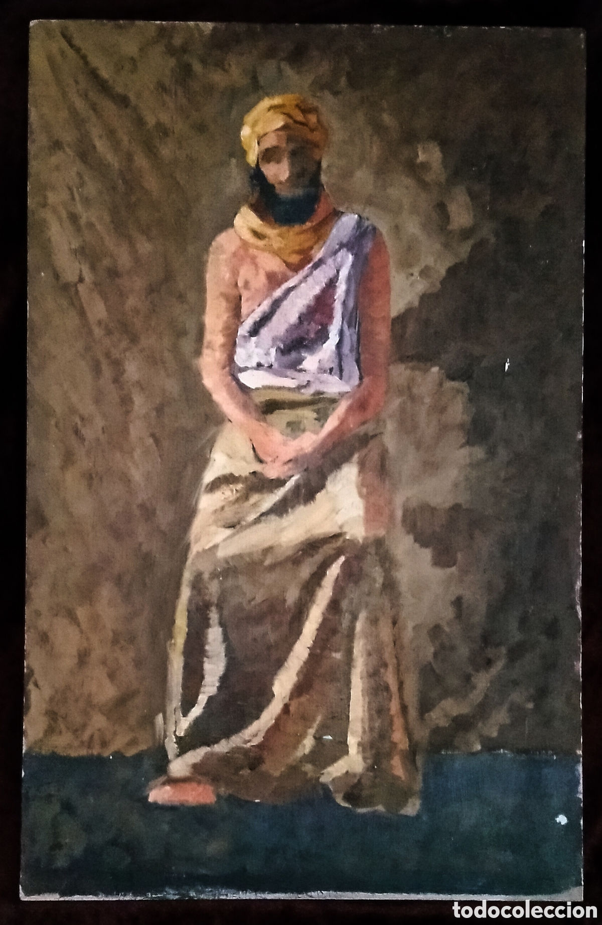 Kunst: &Oacute;LEO s.TABLA / (BOCETO). * PERSONAJE MUSULM&Aacute;N *. AN&Oacute;NIMO. INSPIRADO en MARIANO FORTUNY