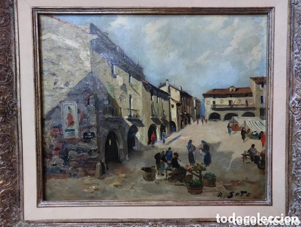 Kunst: RAFAEL D. SOTO FERNANDEZ OLEO TELA 55X65 MAS MARCO MERCADO ANTIC
