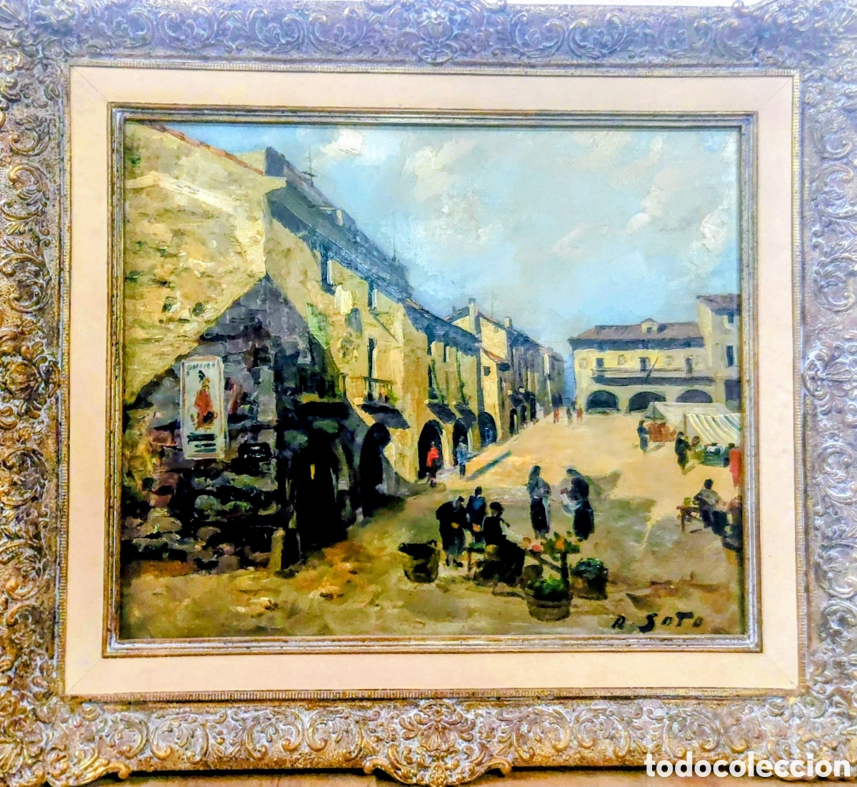 Kunst: RAFAEL D. SOTO FERNANDEZ OLEO TELA 55X65 MAS MARCO MERCADO ANTIC