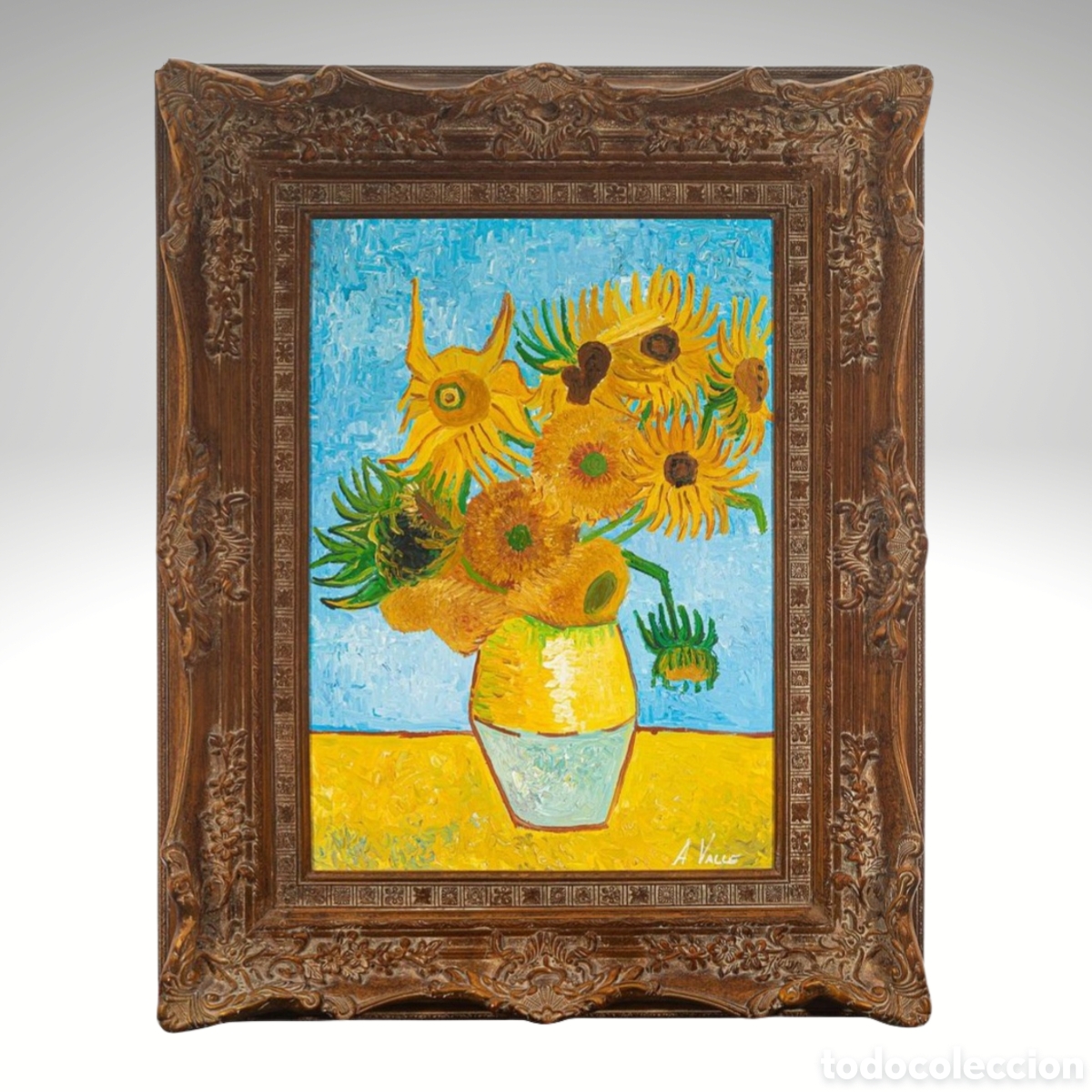 Arte: A. VALLE Girasoles de Van Gogh - Foto 1