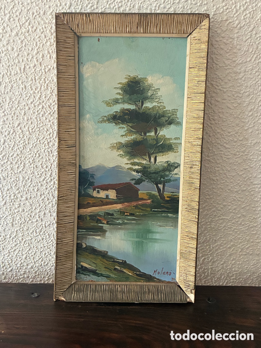 Arte: CUADRO AL &Oacute;LEO VINTAGE DEL PINTOR MOLGRA .