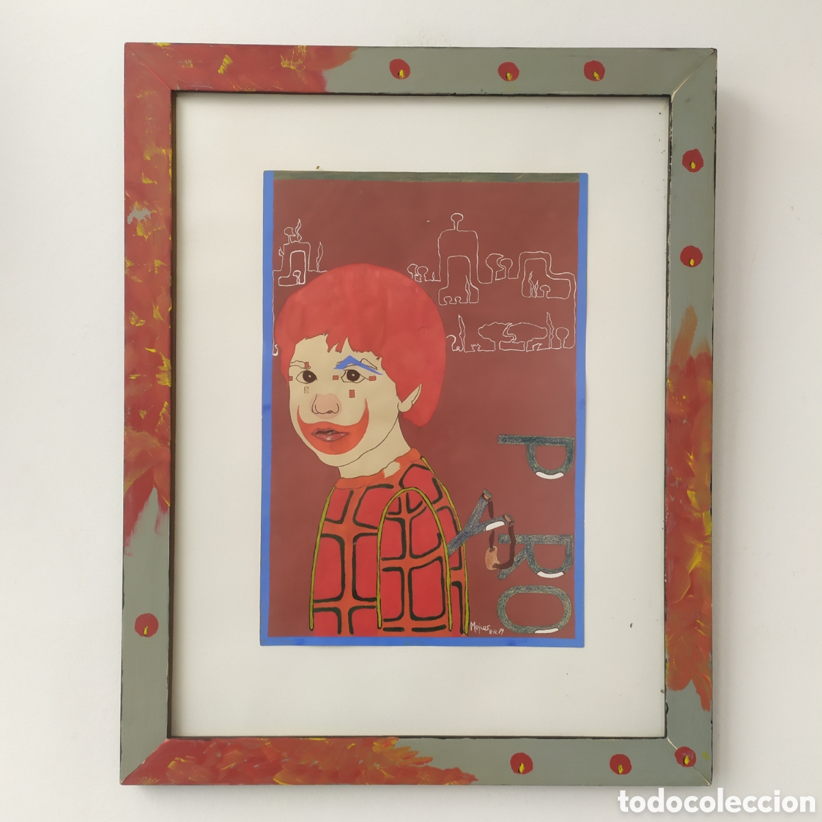 Arte: Cuadro original abstracto firmado, mide 48x38.5 cm