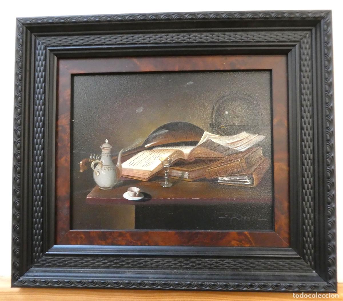 Arte: Oleo firmado G. Sanz, mide 20X16 y 30X26 cm con marco