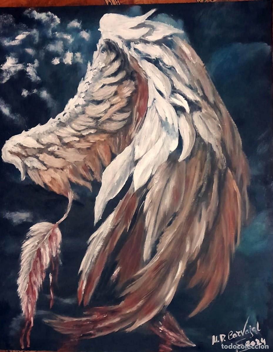 Arte: &Aacute;ngel Ca&iacute;do - Ala Original - Pintura oleo Sobre Lienzo 40x50 cm 2024