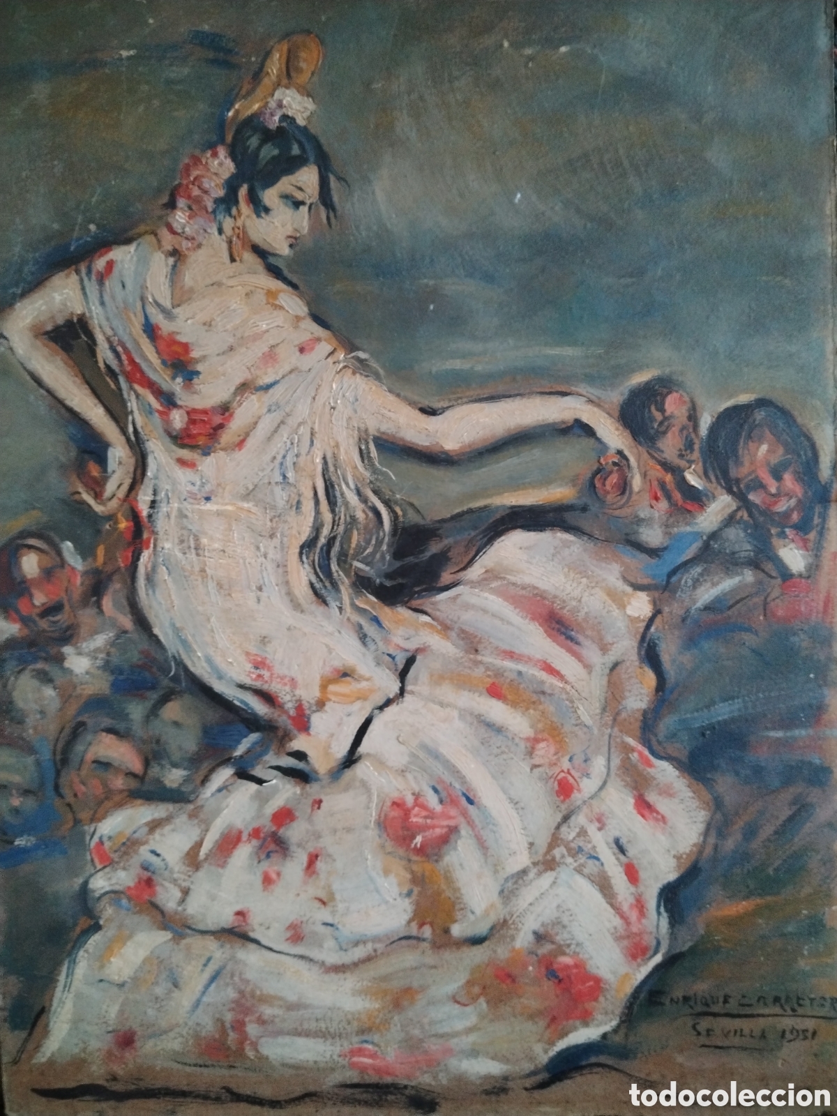 Arte: Enrique Carretero. &Oacute;leo sobre cart&oacute;n 1951.