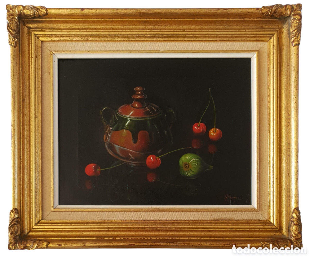 Arte: Bodeg&oacute;n Hiperrealista - Firmado A.Frances.Oleo/Tela.