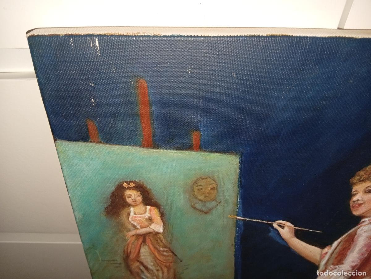 Arte: ​Cuadro al &Oacute;leo La Pintora Rococ&oacute; 55x46 - Foto 2
