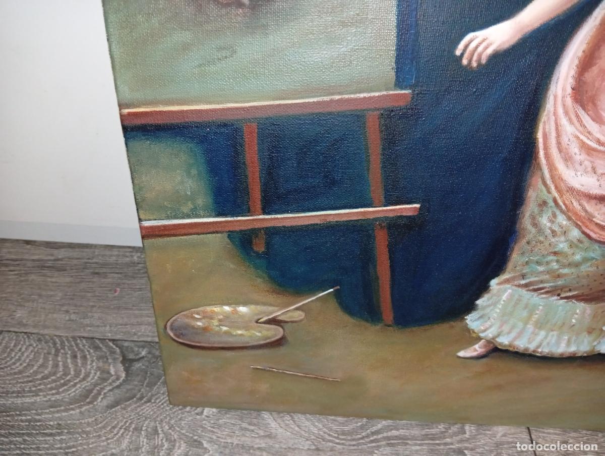 Arte: ​Cuadro al &Oacute;leo La Pintora Rococ&oacute; 55x46 - Foto 9