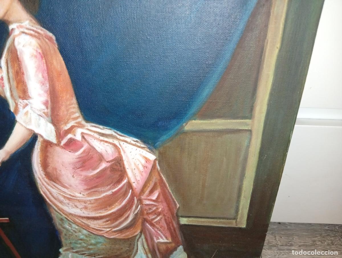 Arte: ​Cuadro al &Oacute;leo La Pintora Rococ&oacute; 55x46 - Foto 10