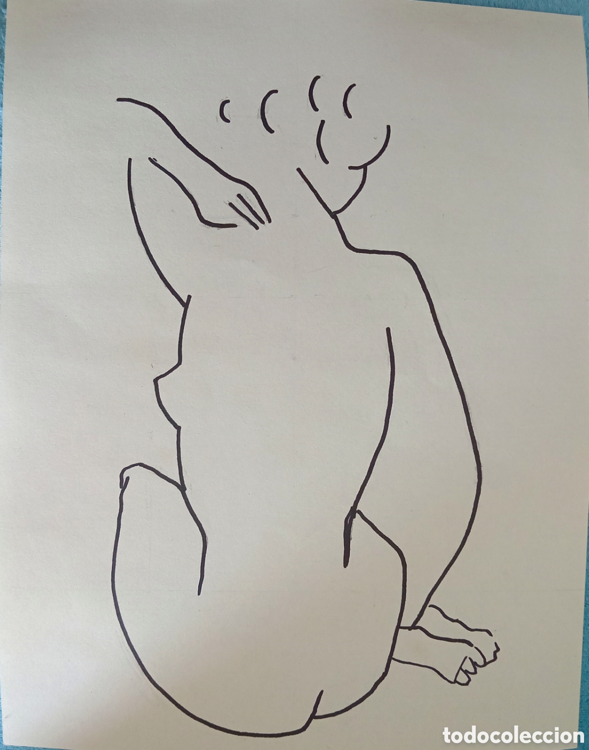 Arte: Interpretaci&oacute;n pintura dibujo (2) de Matisse. Rotulador sobre papel de dibujo 36cmx27,7cm... Muy bon