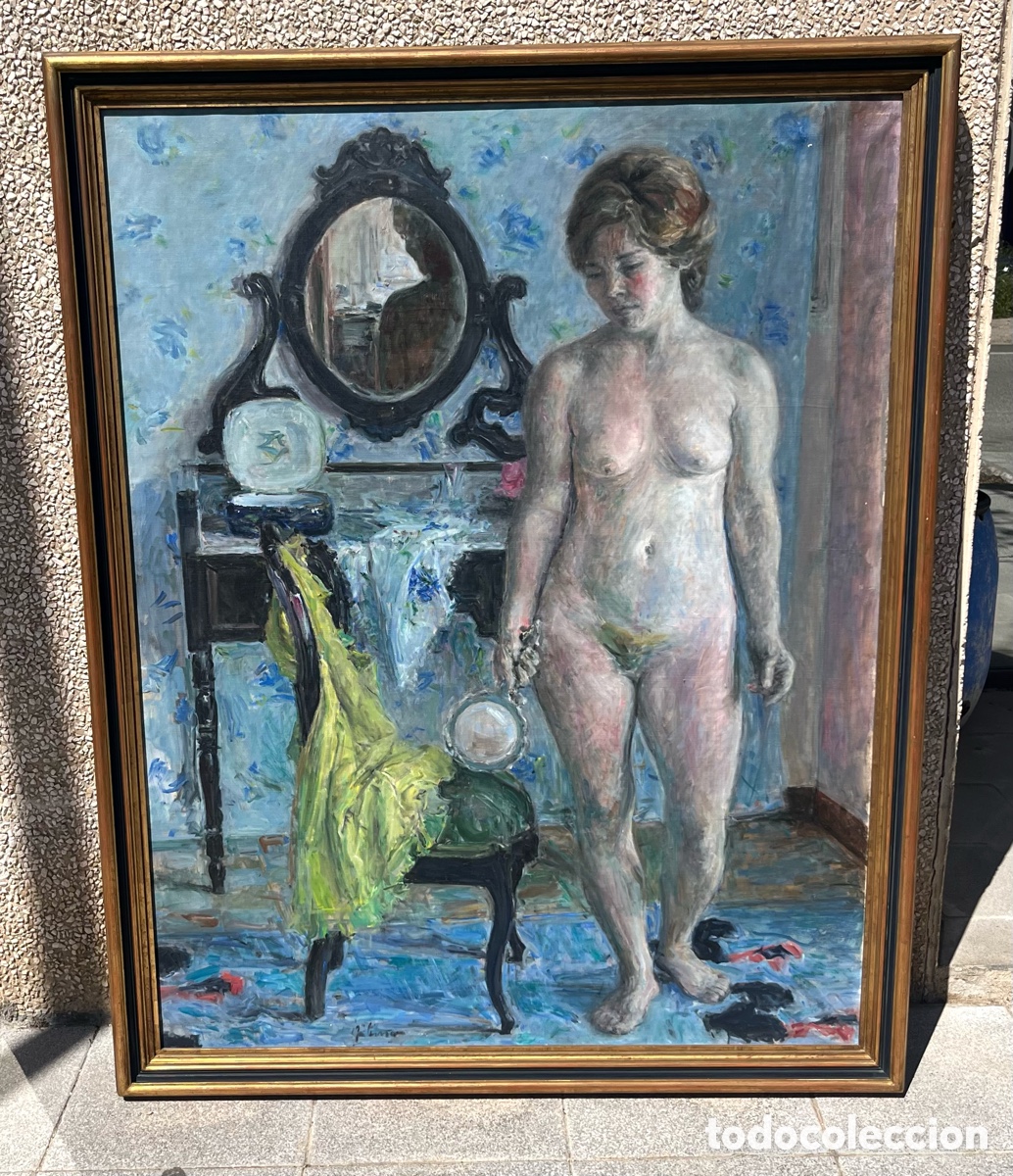 Arte: GABINO REY (1928 - 2006) - DESNUDO DE PI&Eacute; - 1,46 X 1,14 CM - SALA PAR&Eacute;S - DE MUSEO