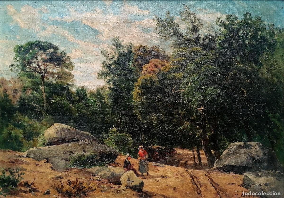 Kunst: NICOL&Aacute;S ALFARO Y BRIEVA (Santa Cruz Tenerife 1826 - 1905). &Oacute;leo/lienzo 43 x 31 cm. Paisaje. Firmado.