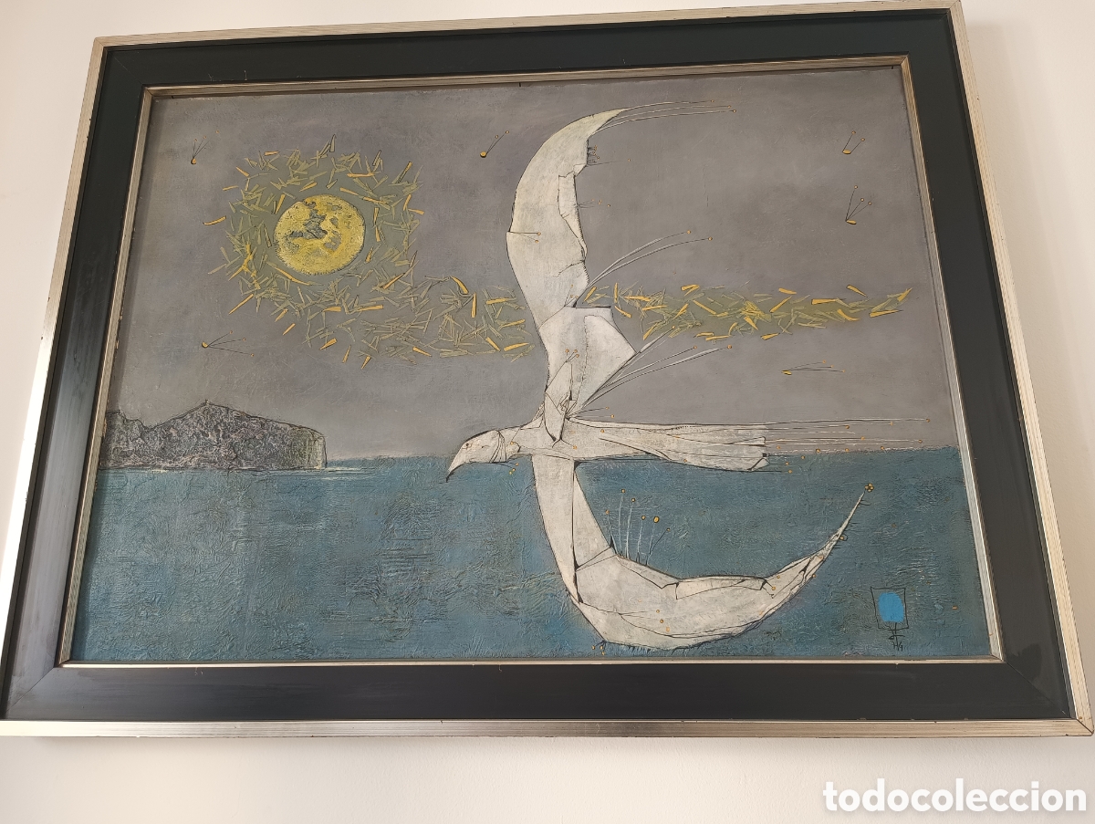 Art: Gaviota junto al sol sobre el mar