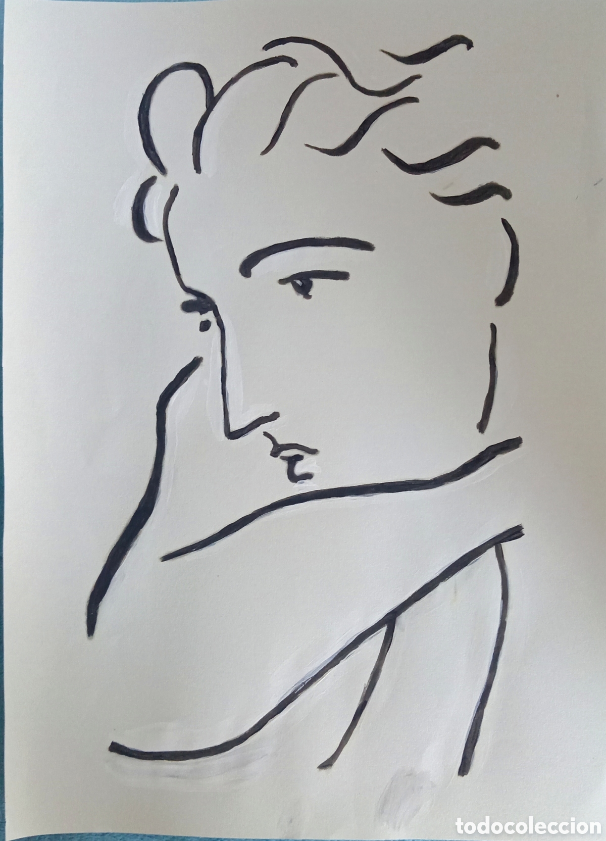 Arte: Interpretaci&oacute;n pintura dibujo (6) Matisse (t&eacute;cnica mixta) acuarela y acr&iacute;lico sobre papel 30,5cm x