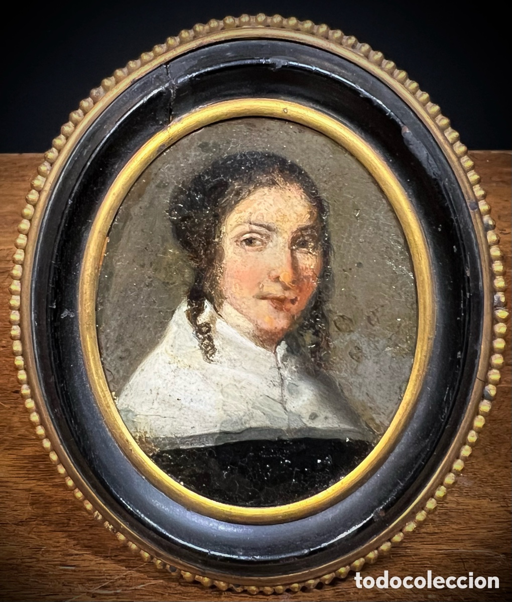 Arte: Retrato femenino. &Oacute;leo sobre cobre. S.XVII