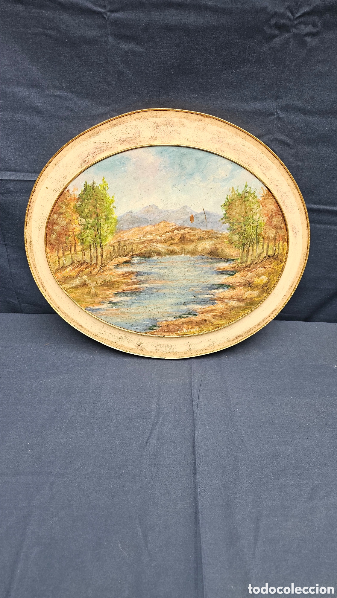 Arte: Antiguo &oacute;leo del famoso pintor canario Jos&eacute; Bruno