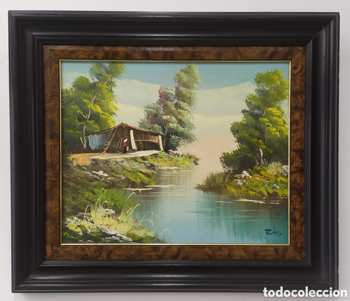 Art: Antiguo &oacute;leo sobre lienzo enmarcado y firmado