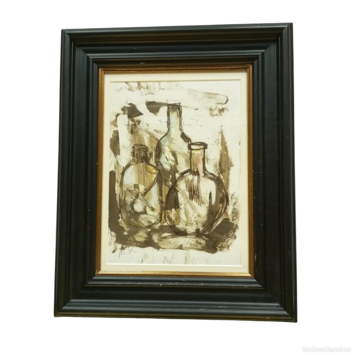 Kunst: &rdquo;MIGUEL RASERO &rdquo;&rdquo;BODEGON CON BOTELLAS&rdquo;&rdquo;&rdquo;