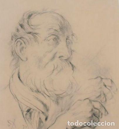 Kunst: ATRIBUIDO ADOLPH VON MENZEL HOMBRE QUE MIRA HACIA ARRIBA