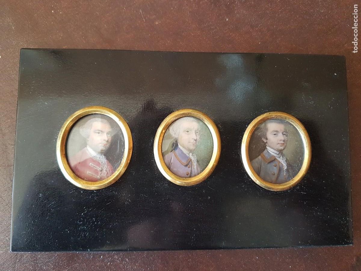 Art: HERMANOS RIPLEY POR NATHANIEL&nbsp;HONE TABLERO CON 3 MINIATURAS - INGLATERRA - CIRCA 1759