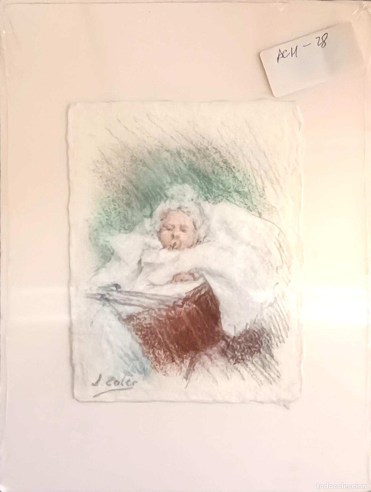 Arte: J Soler - Beb&eacute; durmiendo - medida sin indicar