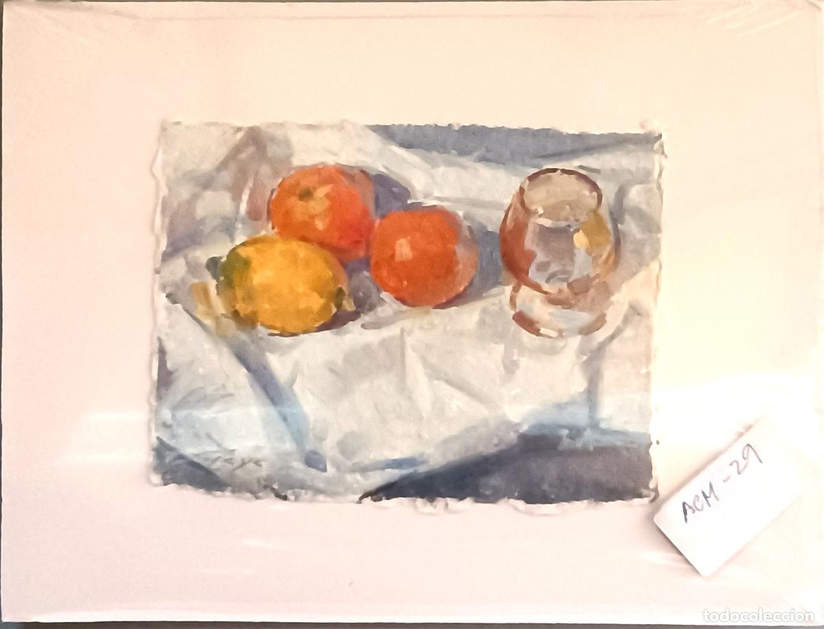 Arte: Ilegible - Bodegon frutal con membrillo y copa - medida sin indicar