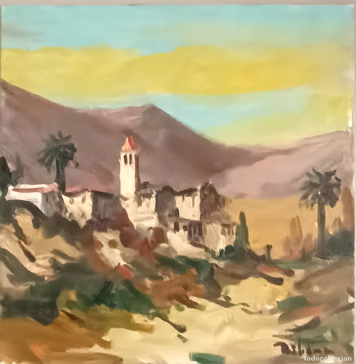 Arte: Ribera - Pueblo en la ladera - Oleo sobre tabla