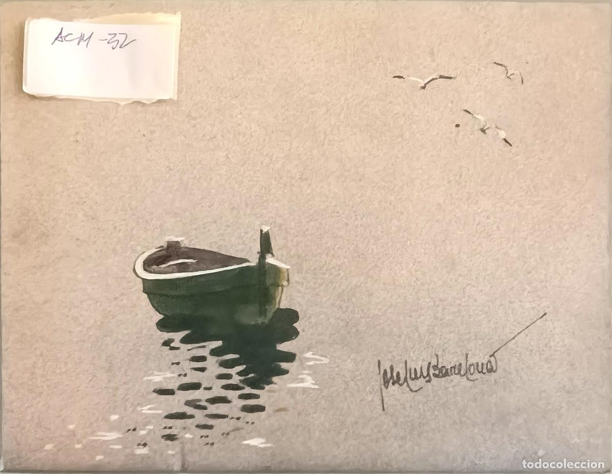 Arte: Jose Luis Barcelona - Barca en la costa - Tecnica Mixta