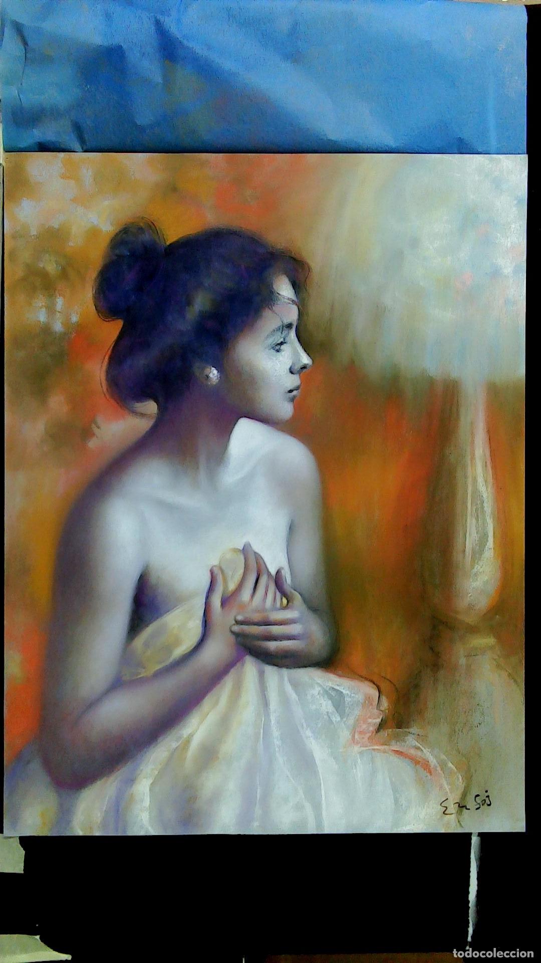 Kunst: Enric Montserrat Foj - Mujer en descanso et&eacute;reo - Pastel