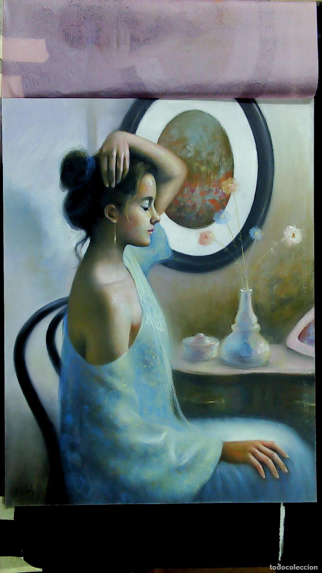 Arte: Enric Montserrat Foj - Mujer en descanso et&eacute;reo - Pastel