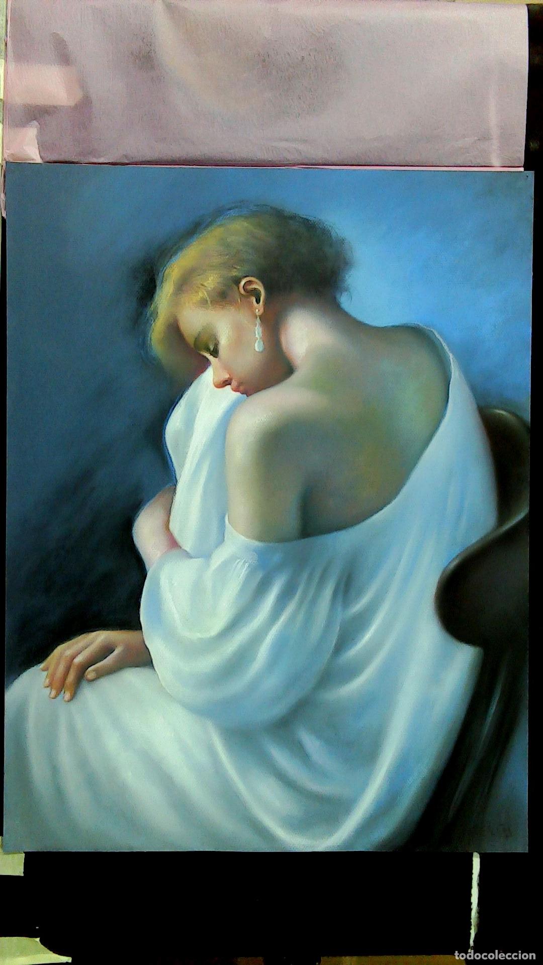 Arte: Enric Montserrat Foj - Mujer en Blanco - Pastel