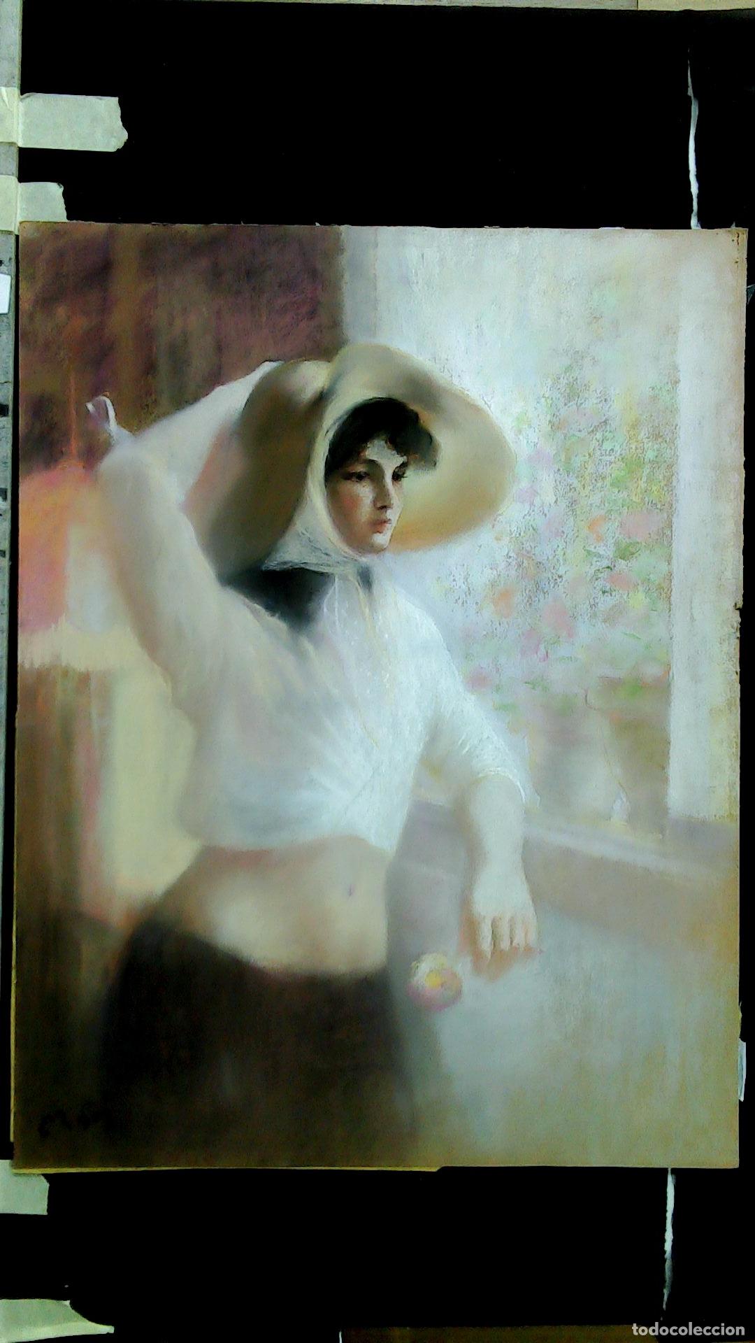 Arte: Enric Montserrat Foj - Mujer en Blanco - Pastel