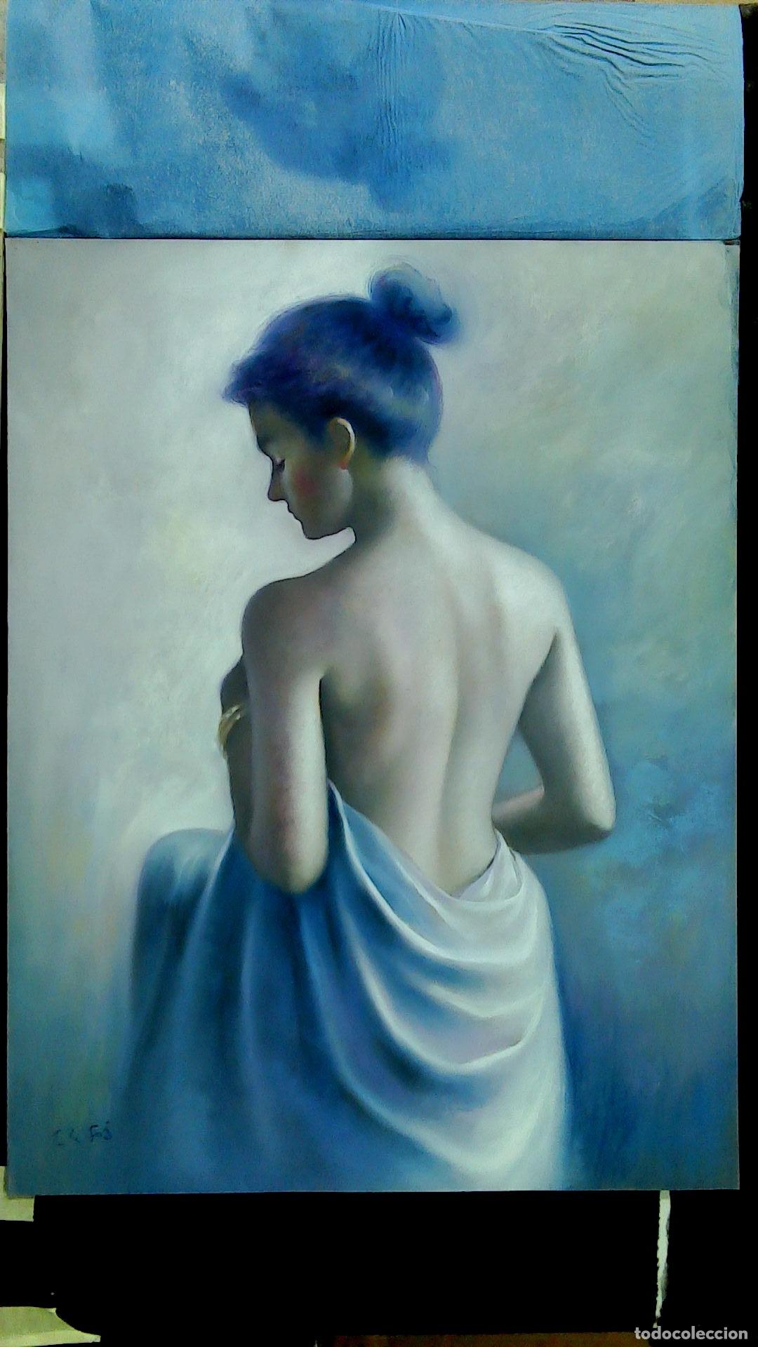 Arte: Enric Montserrat Foj - Mujer de espaldas desnuda - Pastel