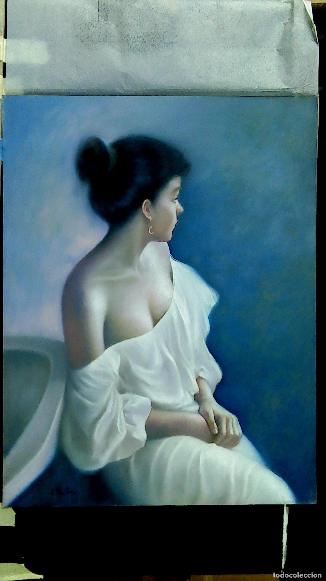 Arte: Enric Montserrat Foj - Mujer en Blanco - Pastel