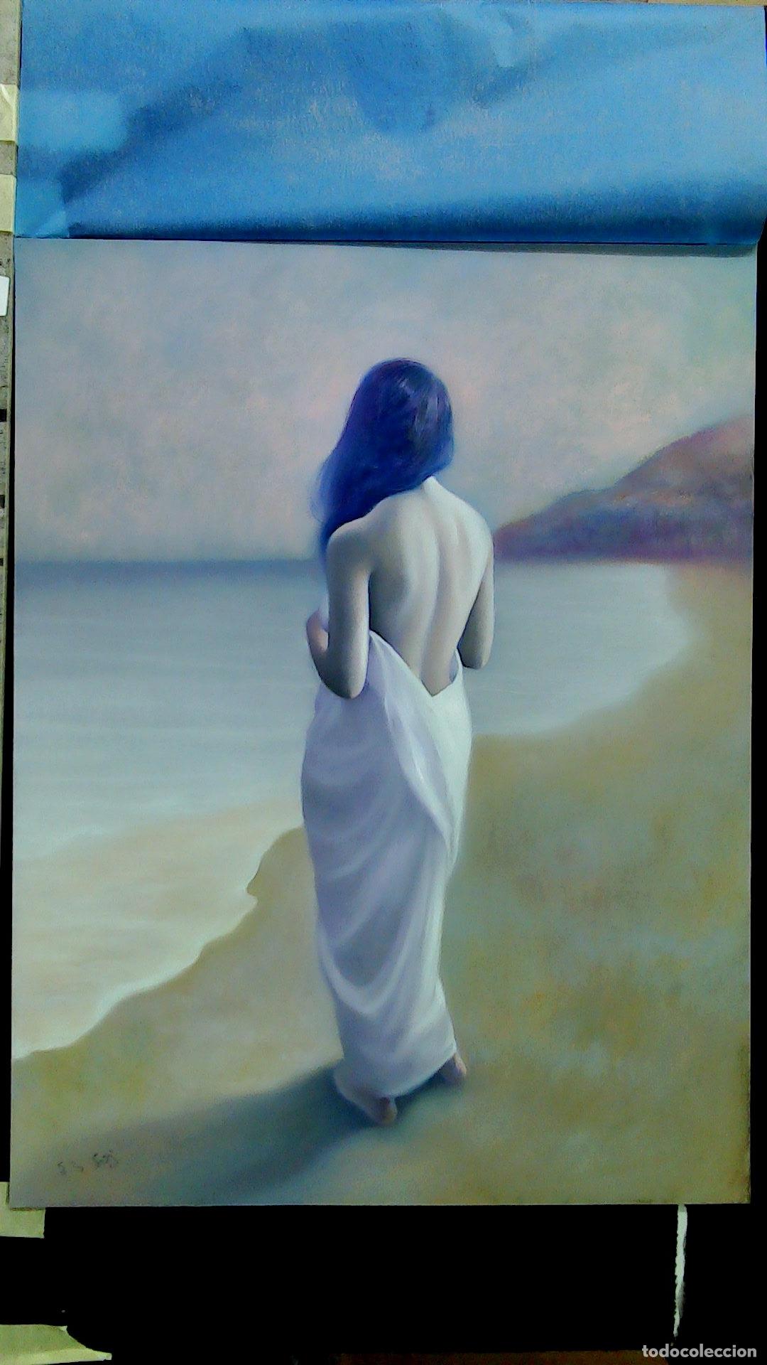 Arte: Enric Montserrat Foj - Mujer en la orilla - Pastel