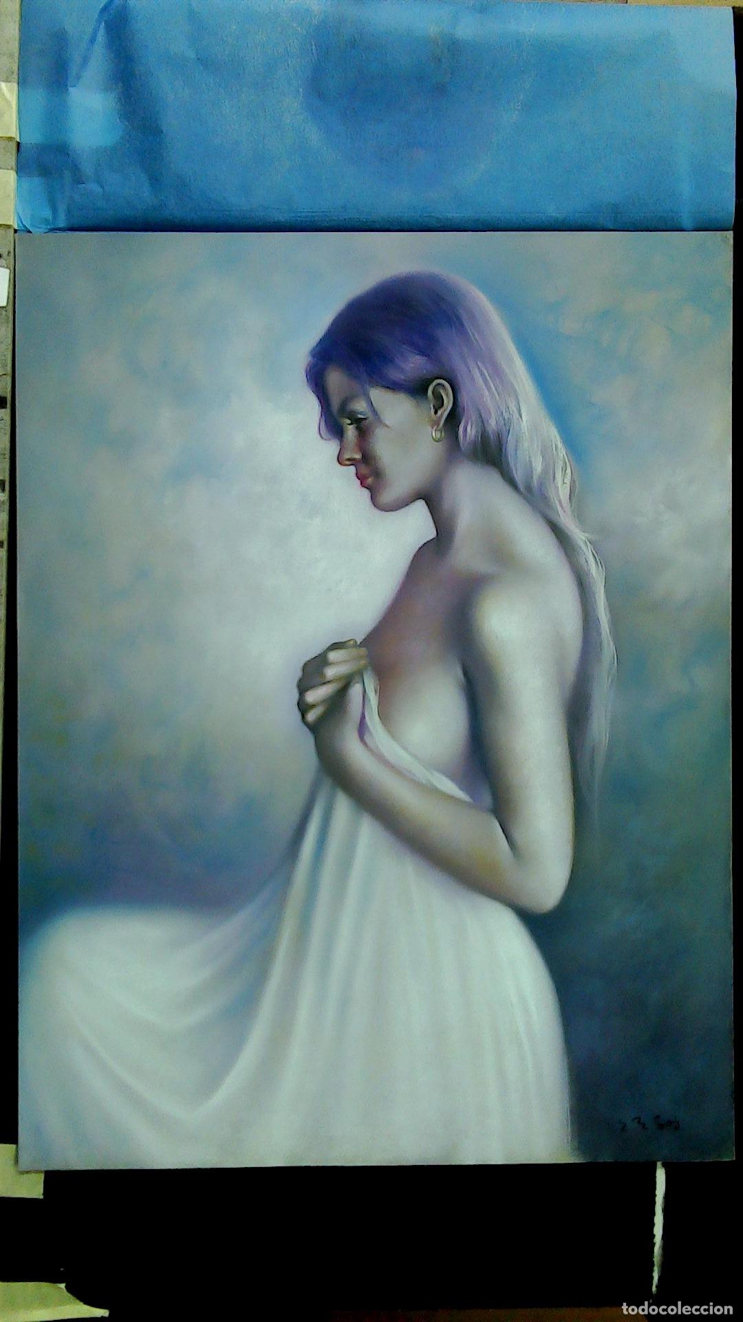 Arte: Enric Montserrat Foj - Mujer dormida en nubes - Pastel