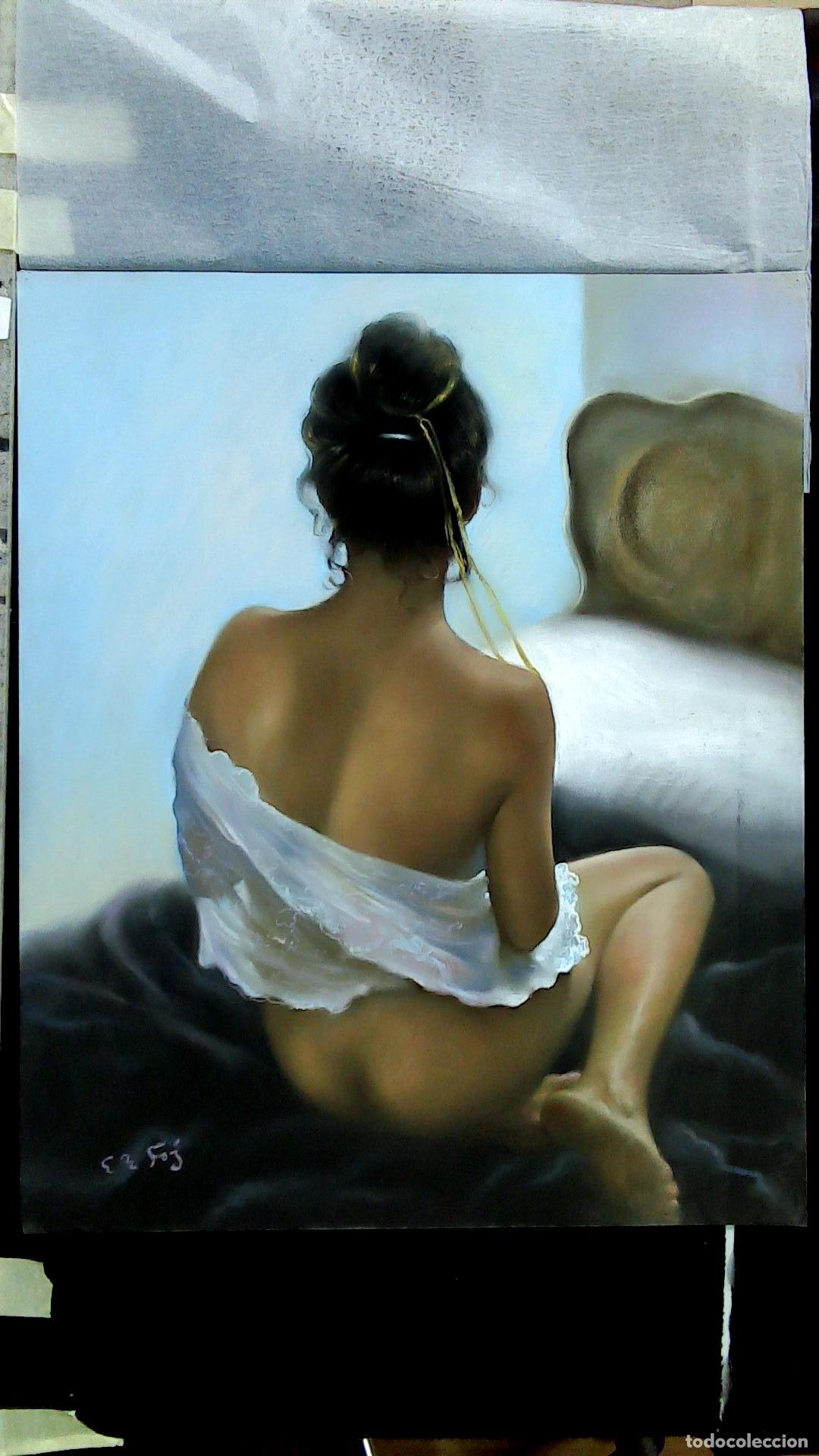 Arte: Enric Montserrat Foj - Mujer en ba&ntilde;o de vapor - Pastel