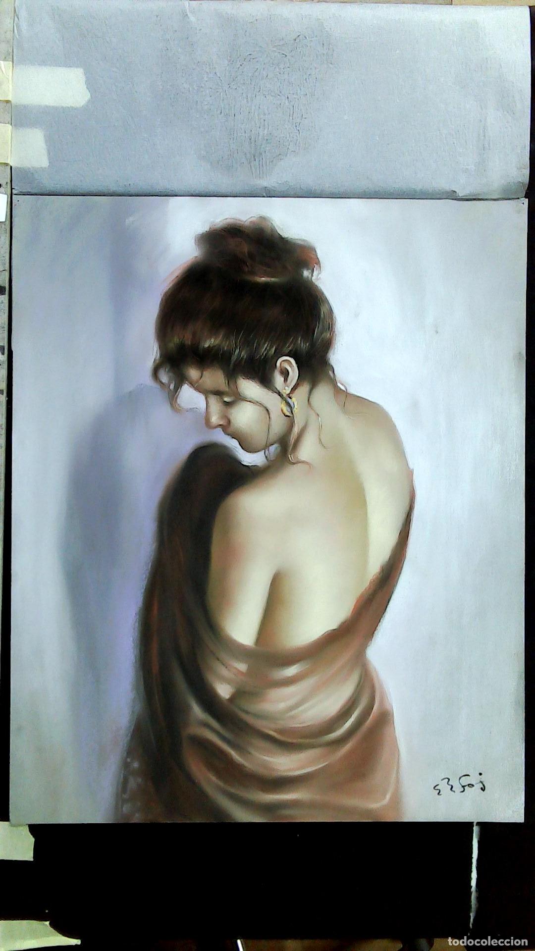 Arte: Enric Montserrat Foj - Mujer dormida en descanso - Pastel