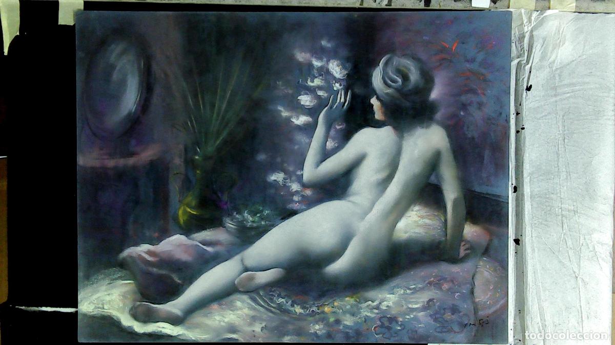 Arte: Enric Montserrat Foj - Figura femenina en acuarela - Pastel