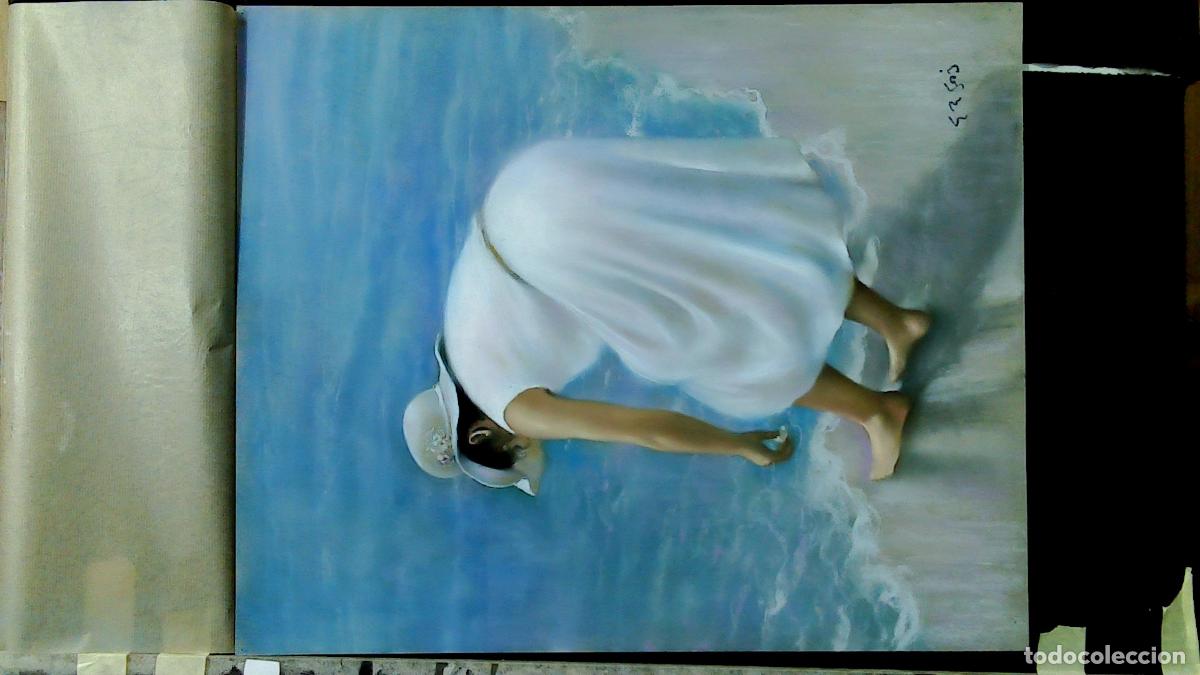 Arte: Enric Montserrat Foj - Mujer en la orilla - Pastel