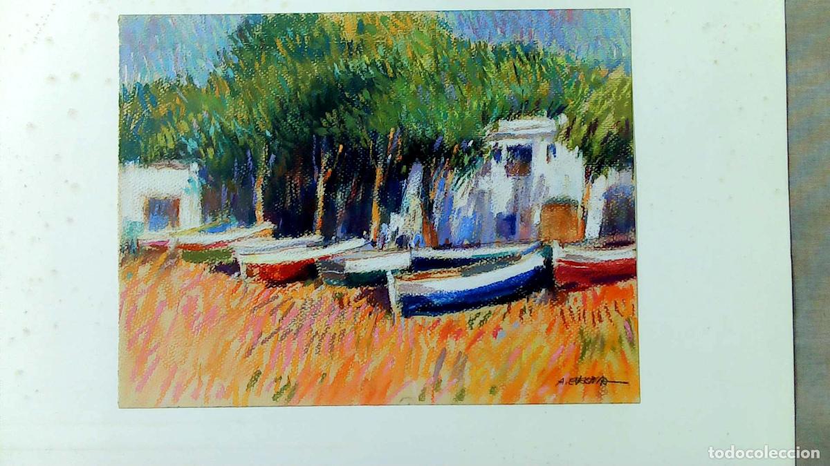 Arte: Carles A Eugenia - Barcos en la orilla - Pastel