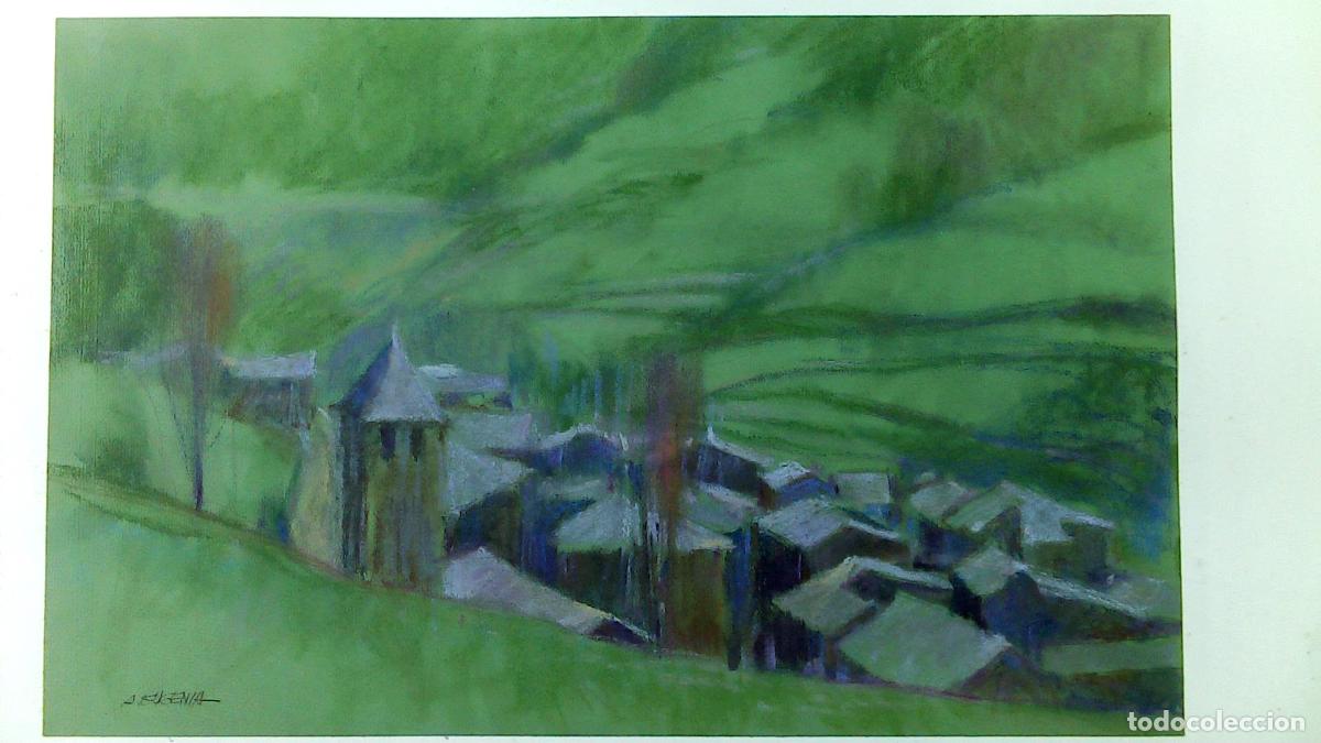 Arte: Carles A Eugenia - Pueblo en la ladera - 50x33 - Pastel