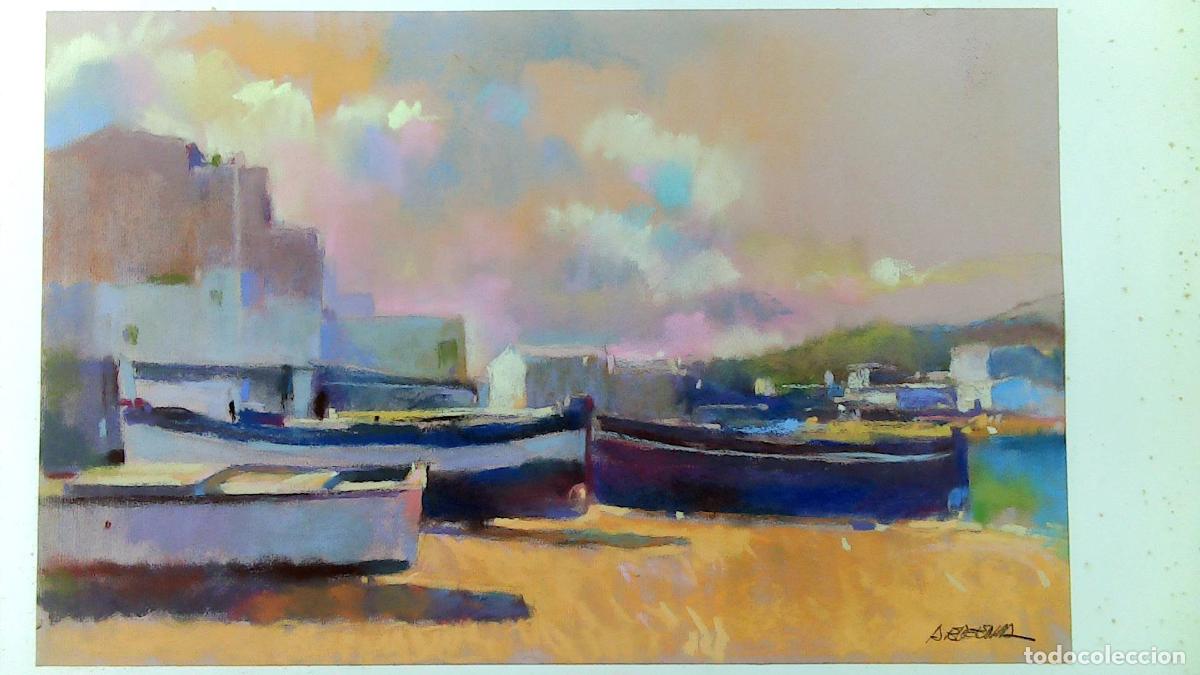 Arte: Carles A Eugenia - Barcos en la playa - 50x33 - Pastel