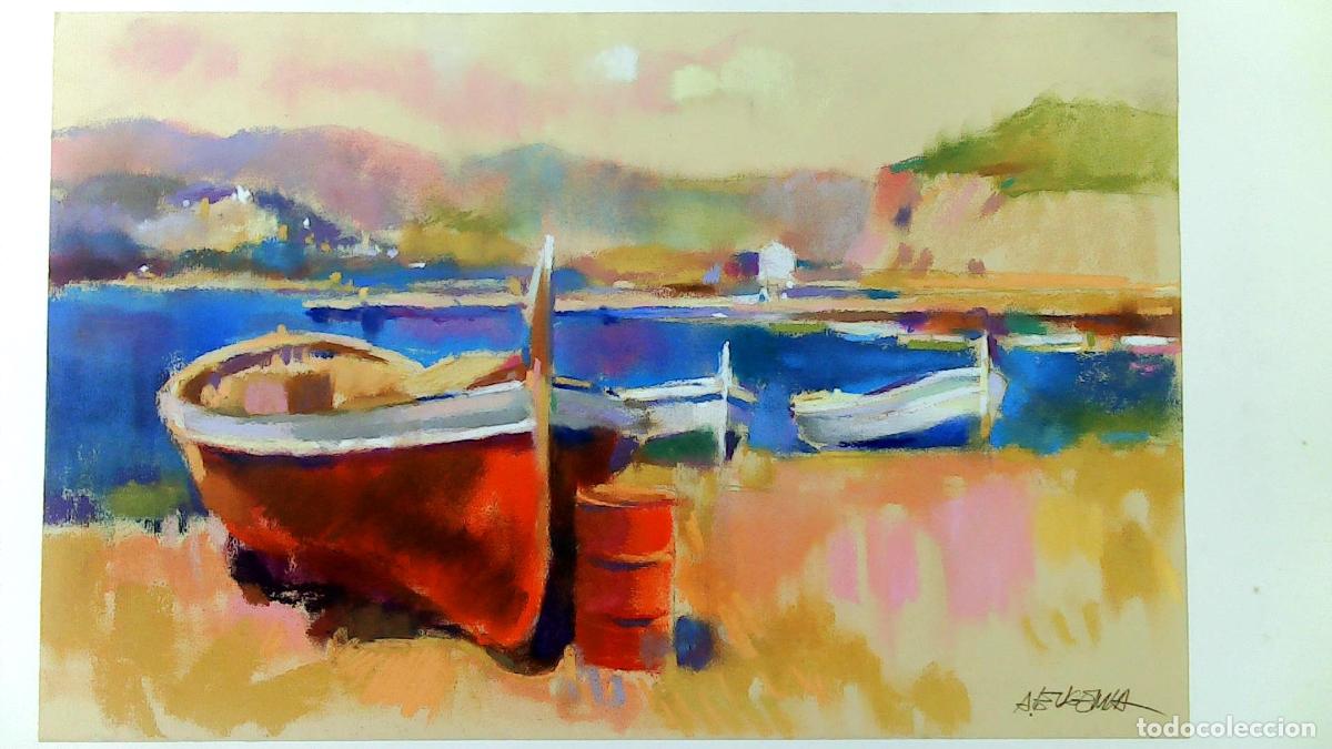 Arte: Carles A Eugenia - Barca en la orilla - 50x33 - Pastel