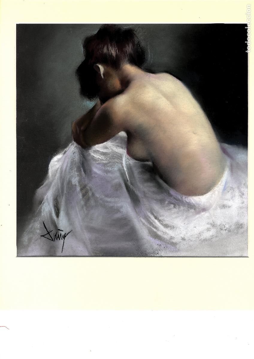 Art: Domingo &Aacute;lvarez G&oacute;mez - Mujer con velo blanco - 30x30 - Pastel