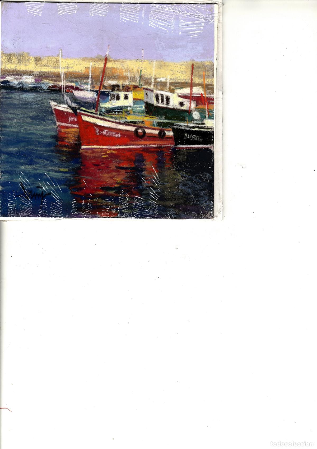 Art: Domingo &Aacute;lvarez G&oacute;mez - Barcos en el Puerto - 20x20 - Pastel