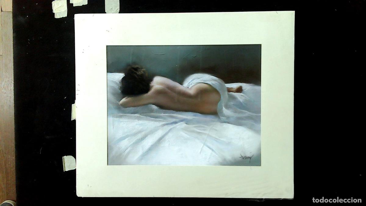 Arte: Domingo &Aacute;lvarez G&oacute;mez - Mujer en la cama - Pastel