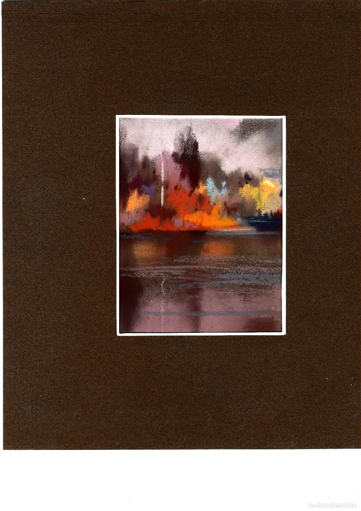 Arte: Josep Mas - Atardecer en la costa - 18x13 - Pastel